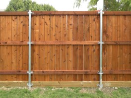 Side-by-side wide-plank fence photo