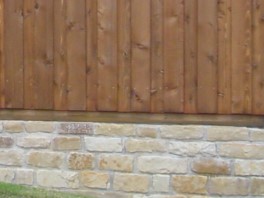 Mortared retaining wall photo